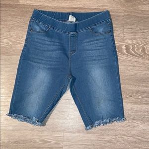 Spandex Denim Bermuda Shorts